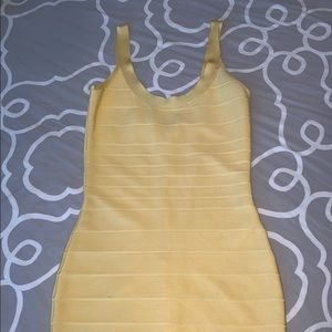 Yellow bandage body on dress